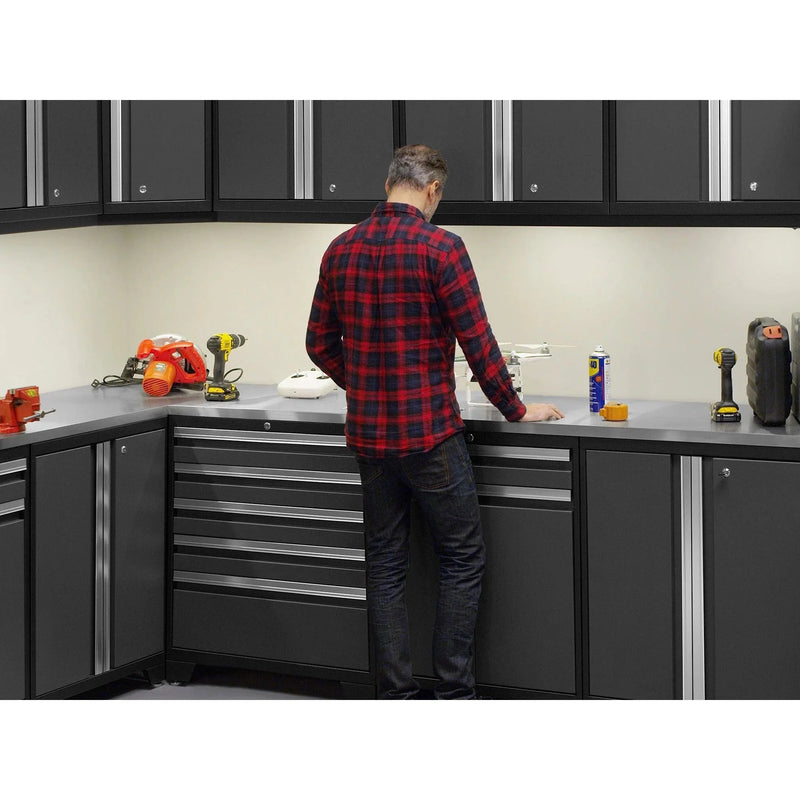 NewAge Pro 3.0 Series 14-Piece Garage Cabinet Set With Lockers, Base, Wall, Tool Drawer Cabinets and 56 in. Worktop