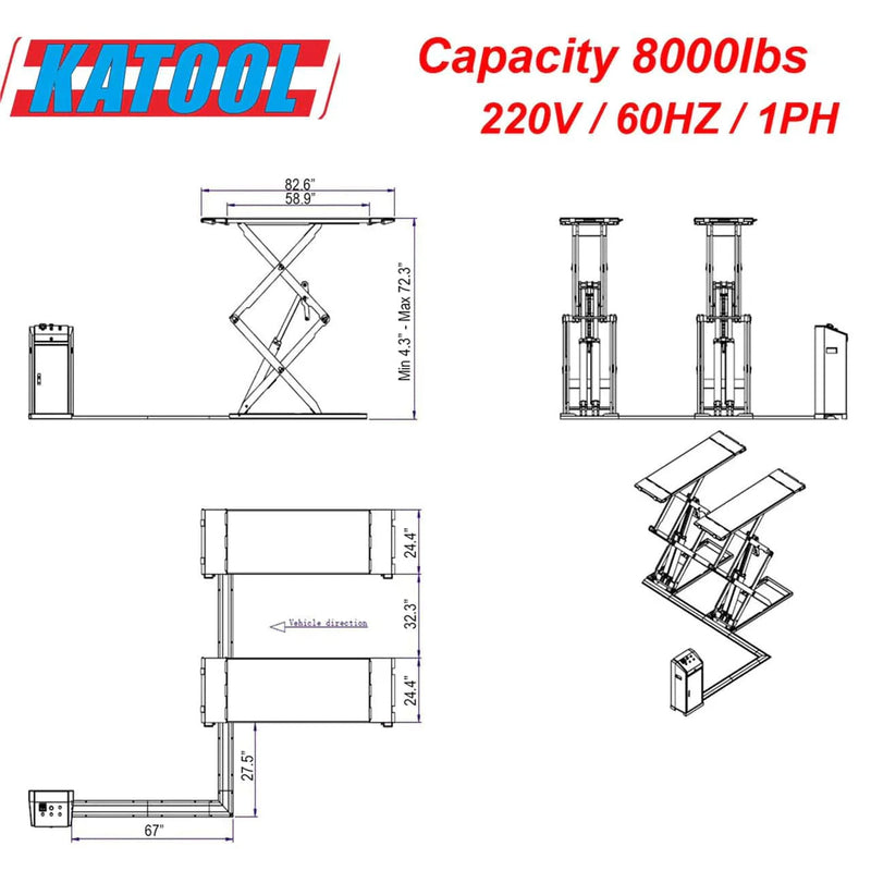 Katool KT-X95 Full Rise Scissor Lift