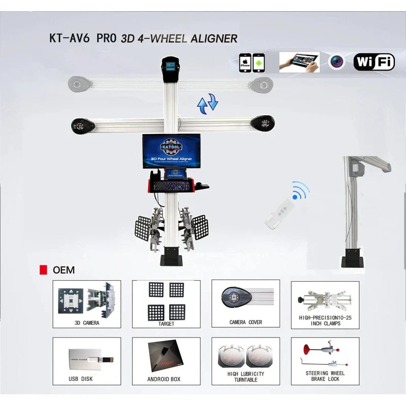 Katool KT-AV6 Wheel Alignment Machine Works on 2 Post & Scissor Lift