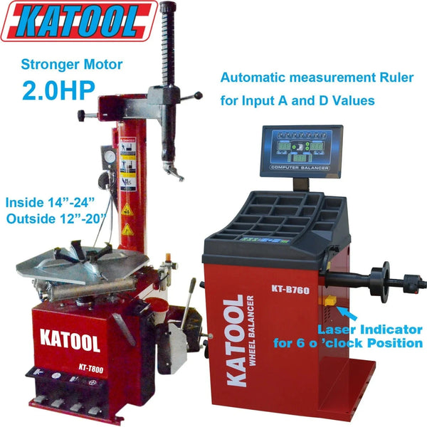 Katool Tire Changer KT-T800 & Wheel Balancer KT-B760 Combo