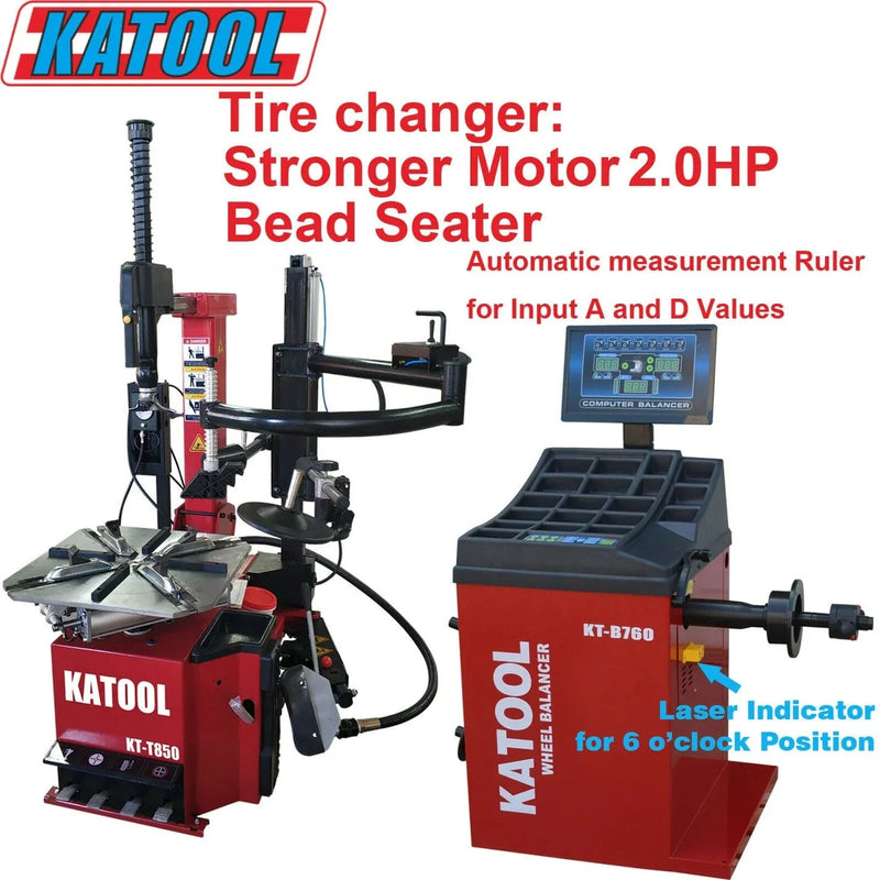 Katool Tire Changer KT-T850 & Wheel Balancer KT-B760 Combo