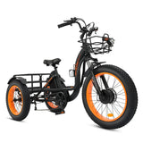 Ecotric 48V Tricycle Electric Bike with Front Basket + Rear Rack