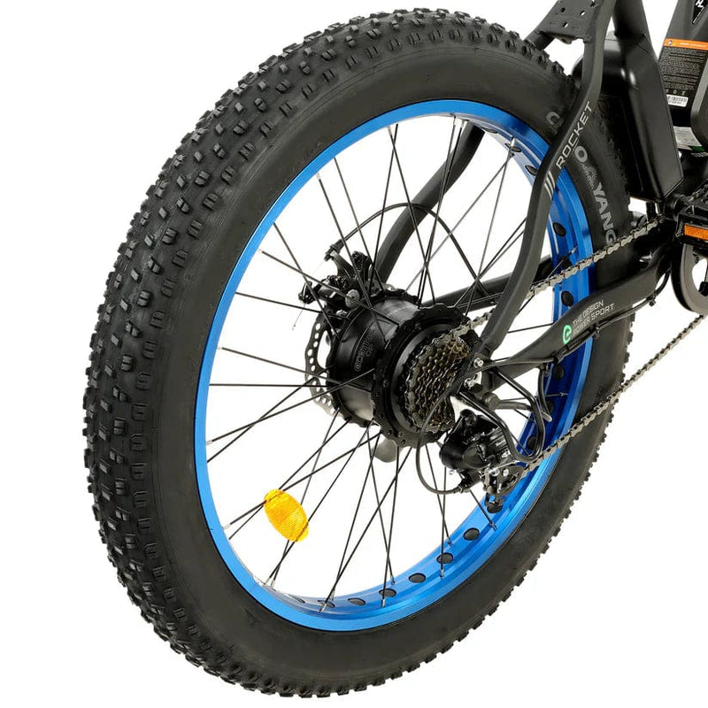 Ecotric UL Certified Rocket Fat Tire Beach Snow Electric Bike - Blue