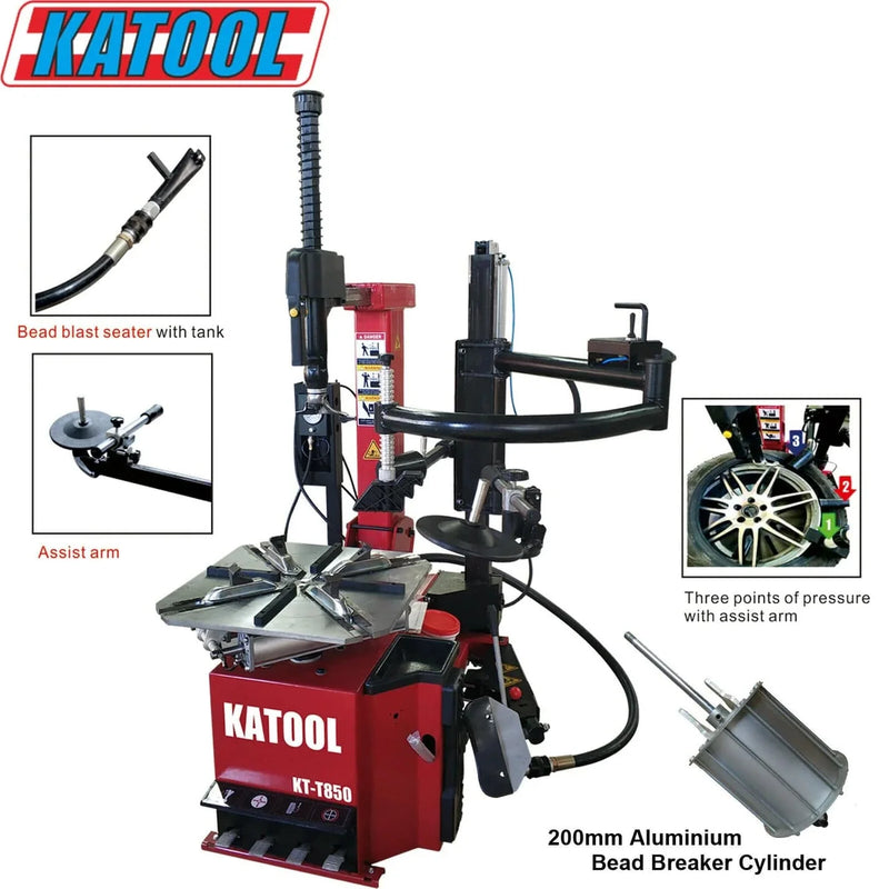 Katool KT-T850 Tilt-Arm Wheel Clamp Tire Changer Machine