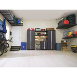 NewAge Bold Series Gray 6 Piece Cabinet Set With Slatwall, Wall Cabinets and 30 in. Lockers