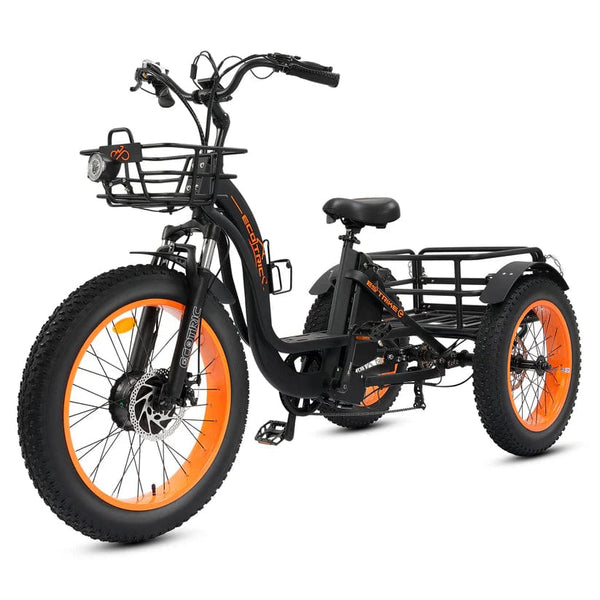 Ecotric 48V Tricycle Electric Bike with Front Basket + Rear Rack