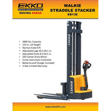 EKKO EB13E Full Powered Straddle Stacker 2800 lb Cap., 119" Height