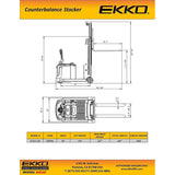 EKKO EK14S-130 Counterbalanced Walkie Stacker SIDE-SHIFTING