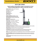 EKKO EK14-130Li Counterbalanced Walkie Stacker