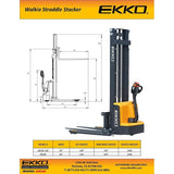 EKKO EB13E-138 Full Powered Straddle Stacker 2800 lb Cap., 138" Height