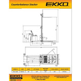 EKKO EK14S-130LI Lithium Counterbalanced Walkie Stacker SIDE-SHIFTING