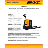 EKKO EP20E Walkie Pallet Jack 4400lbs. Capacity