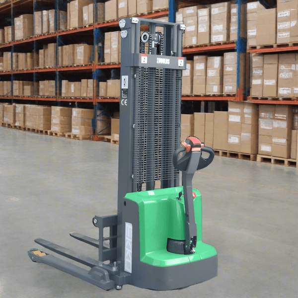 EKKO EB13ES-LI Full Powered Straddle Stacker 2800 lb Cap., 119" Height SIDE SHIF