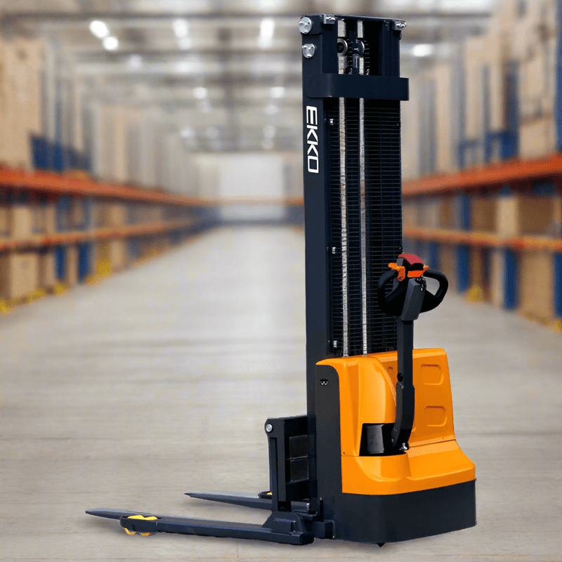 EKKO EB12E Full Powered Straddle Stacker 2640lbs. Cap., 119.4" Height