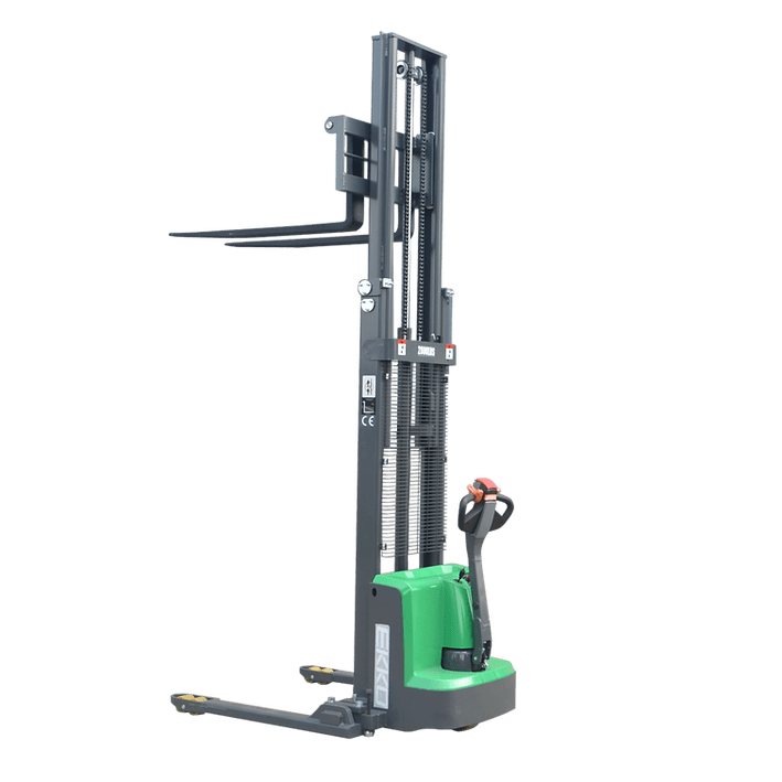 EKKO EB13ES-LI Full Powered Straddle Stacker 2800 lb Cap., 119" Height SIDE SHIF