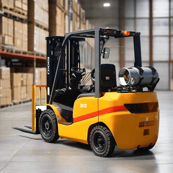 EKKO EK35D Forklift with solid pneumatic tires 7000 lbs., cap.