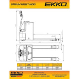 EKKO EP18LI Lithium Iron Walkie Pallet Jack 4000 lb Capacity