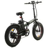 Ecotric 48V Portable and Folding Fat Ebike with LCD Display - Matt Black