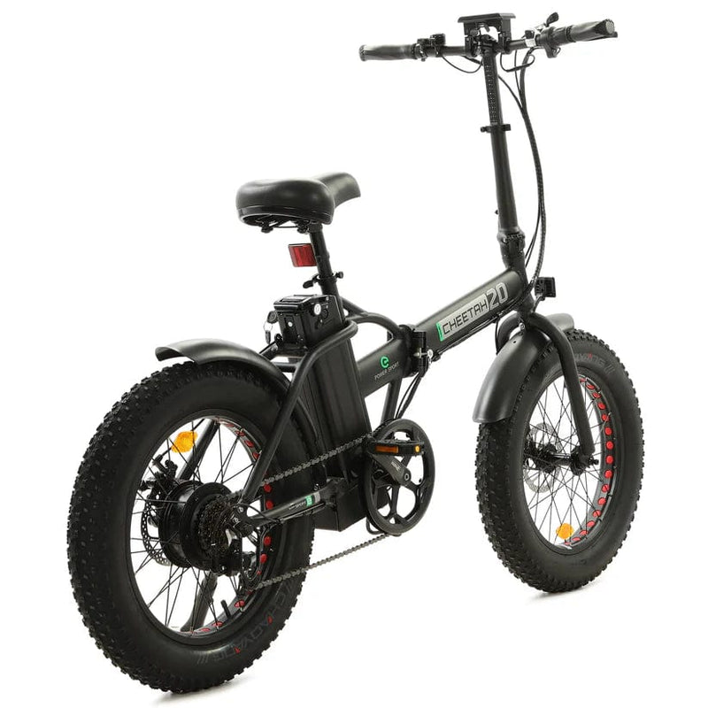 Ecotric 48V Portable and Folding Fat Ebike with LCD Display - Matt Black