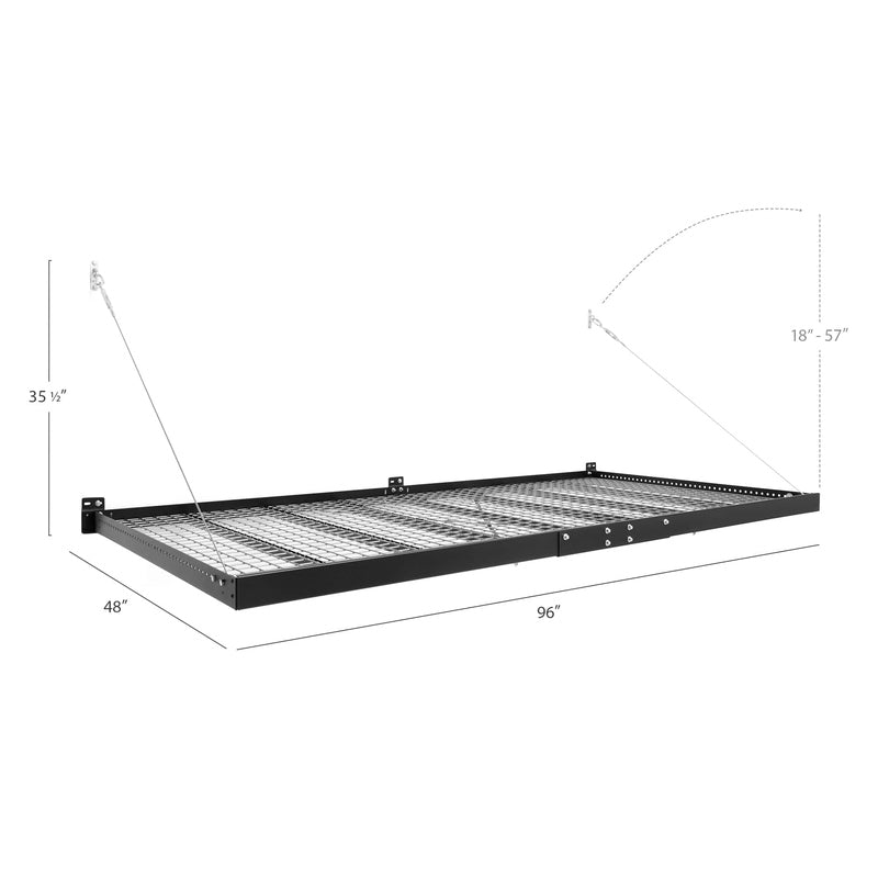 NewAge Pro Series 4 ft. x 8 ft. and 2 ft. x 8 ft. Wall Mounted Steel Shelf Set