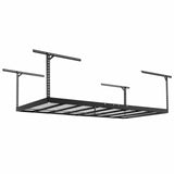 NewAge VersaRac Pro 4 ft. x 8 ft. Height-Adjustable Overhead Rack in Black