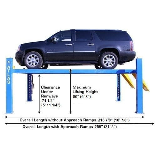 Atlas 414 14,000 LB 4-Post Lift + RJ8 Jacks Combo