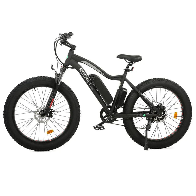 Ecotric UL Certified Rocket Fat Tire Beach Snow Electric Bike - Matt Black