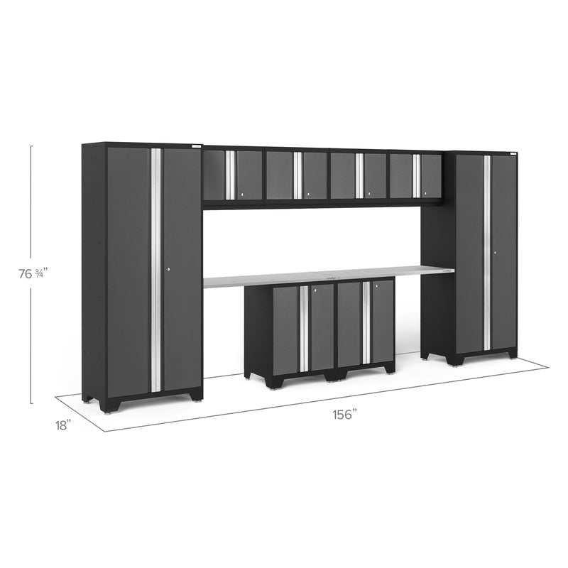 NewAge Bold Series 10 Piece Cabinet Set With Base, Wall Cabinet, 30 in. Locker and Worktop