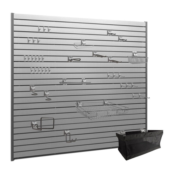 NewAge 40 SQ. FT. PVC Slatwall with 40-Piece Accessory Kit