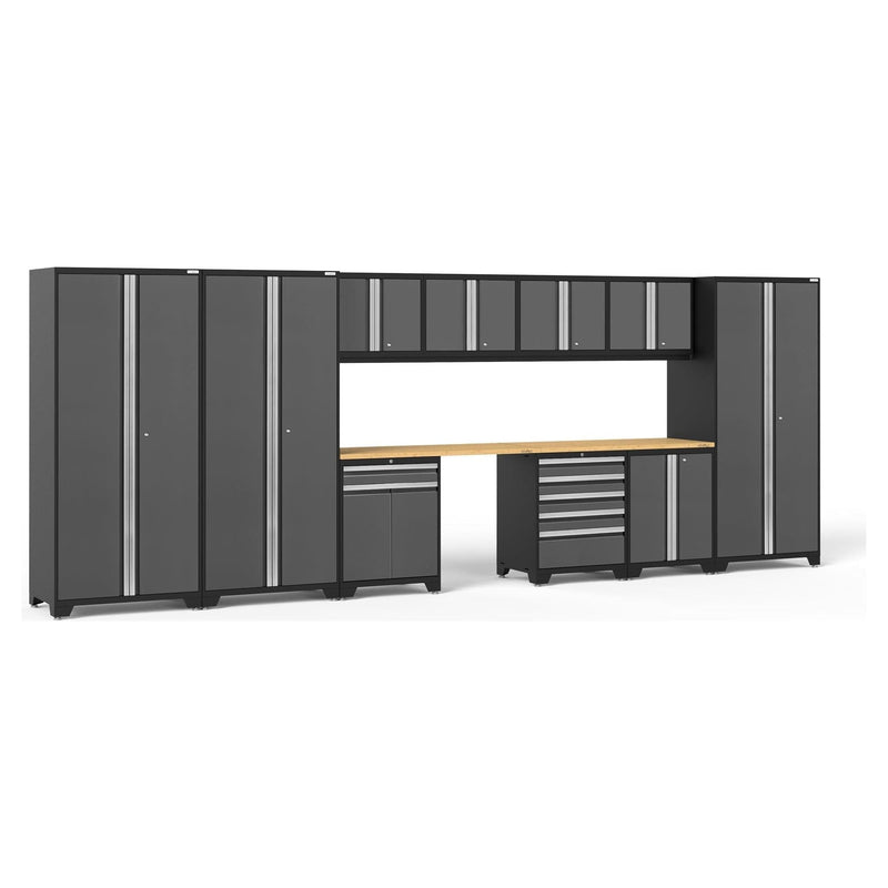 NewAge Pro Series 12 Piece Cabinet Set with Lockers, Tool Drawer Cabinet, and 56 in. Worktop