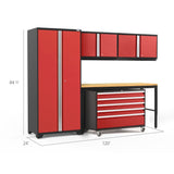 NewAge Pro Series 5 Piece Cabinet Set With Wall, Tool Cabinet, Locker and 84 in. Workbench