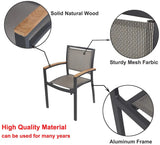 4 Sets of Outdoor Leisure Hollow Breathable Chair with Armrests, Gray