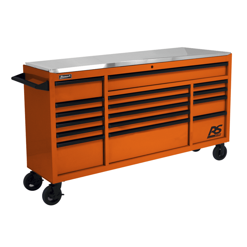 Homak | 72” RS Pro Series 16 Drawer Roller Cabinet with Stainless Steel Top