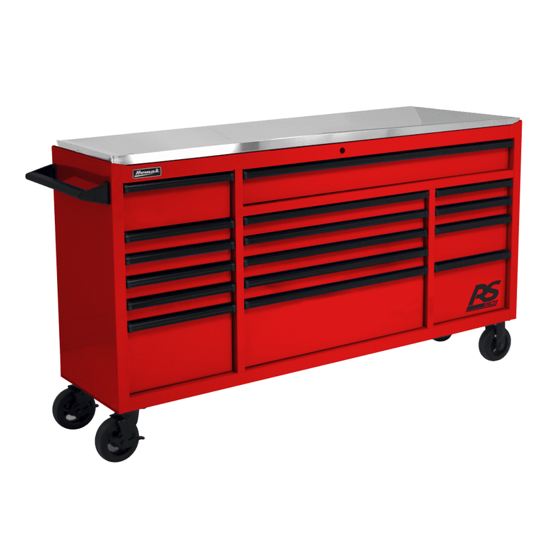 Homak | 72” RS Pro Series 16 Drawer Roller Cabinet with Stainless Steel Top