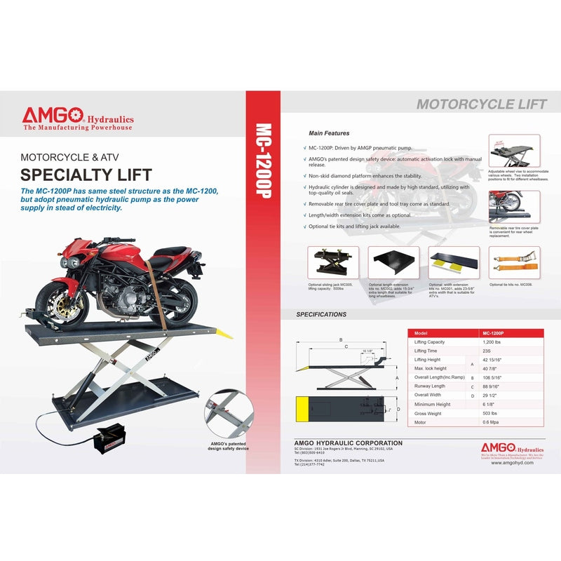 AMGO MC-1200P Motorcycle & ATV Lift