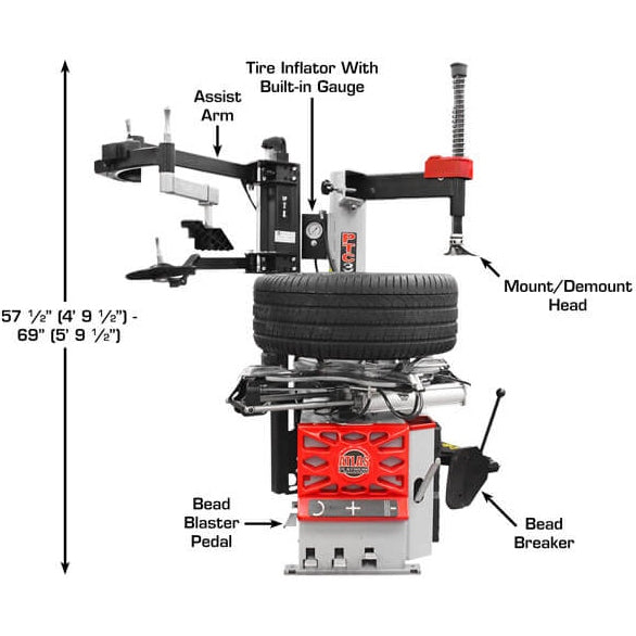 Atlas Platinum PTC300 Tire Changer + PWB50 Wheel Balancer Combo Package