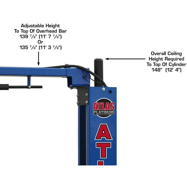 Atlas Platinum PVL10 ALI Certified 10,000 lb Overhead 2 Post Lift