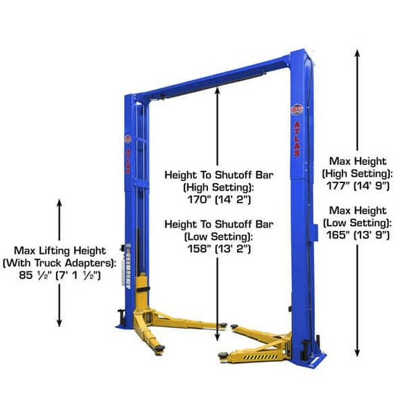 Atlas Platinum PVL12 ALI Certified 12,000 lb Overhead 2 Post Lift