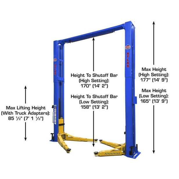 Atlas Platinum PVL12 ALI Certified 12,000 lb Overhead 2 Post Lift