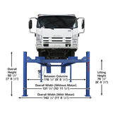 Atlas Platinum PVL14 4 ALI Certified 14,000 lb 4 Post Lift