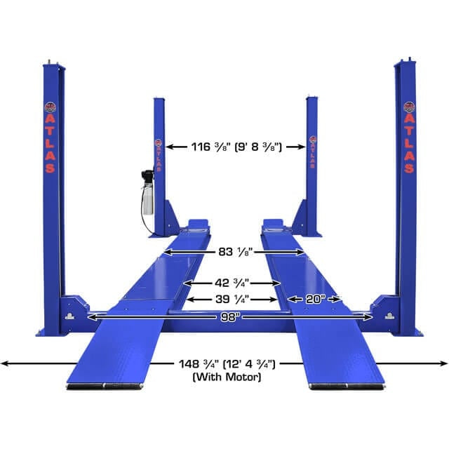 Atlas Platinum PVL14OF-EXT 4 Post Lift + RJ7000 ALI Certified Combo