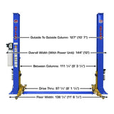 Atlas Platinum PVL9BP ALI Certified 9,000 lb Baseplate 2 Post Lift