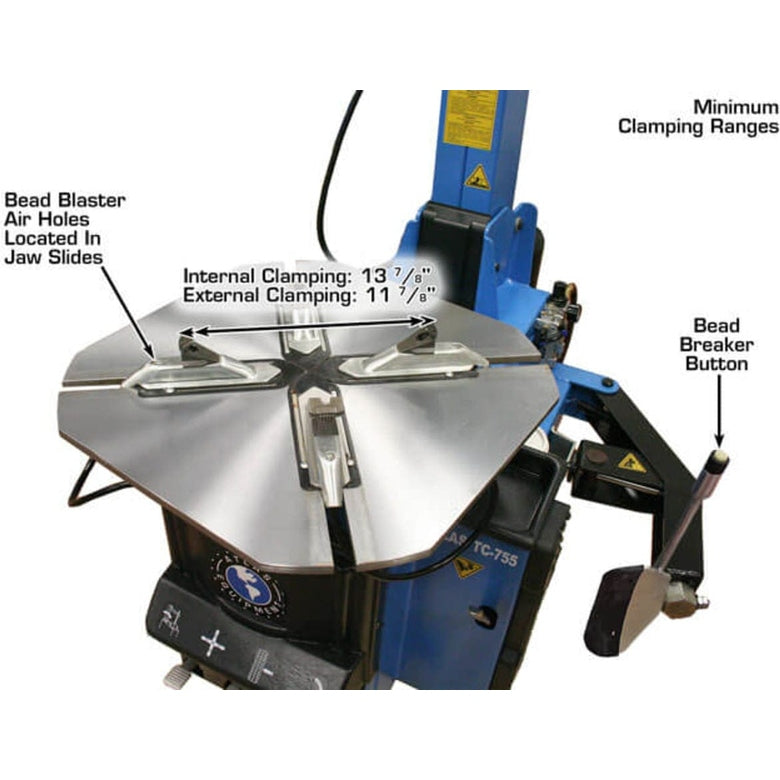 Atlas TC755 Tilt-Back Rim-Clamp Tire Changer w/ Beadblaster