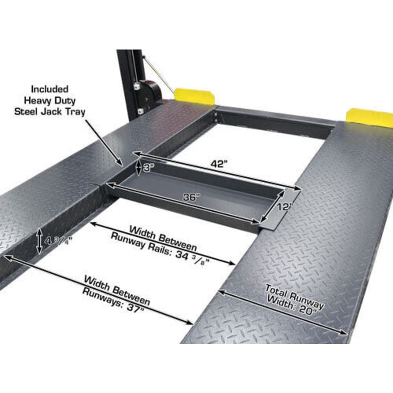 Atlas PREMIUM 408SL 4 Post Lift + RJ35 Sliding Jacks Combo