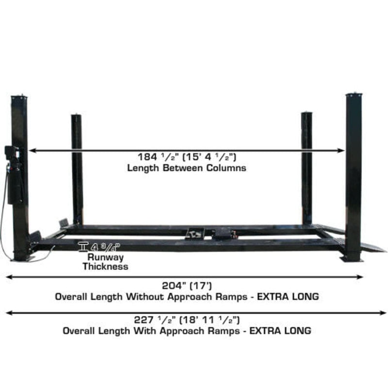 Atlas PRO9000 4 Post Lift + RJ6 Rolling Jacks Combo