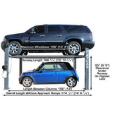 Atlas PREMIUM 408SL 4 Post Lift + RJ35 Sliding Jacks Combo