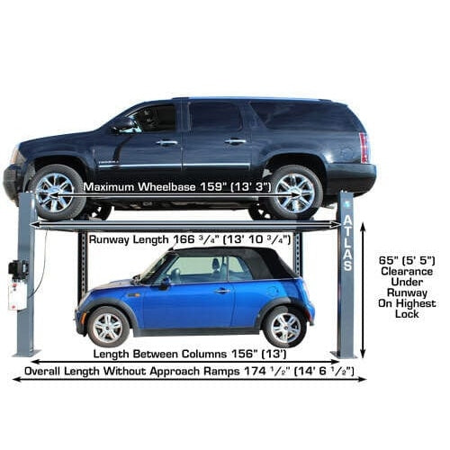 Atlas PREMIUM 408SL 4 Post Lift + RJ35 Sliding Jacks Combo