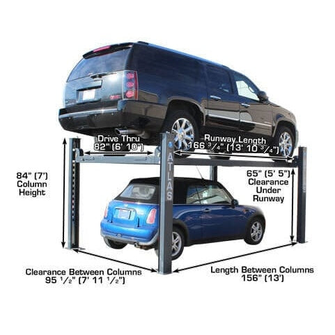 Atlas PREMIUM 408SL 4 Post Lift + RJ35 Sliding Jacks Combo