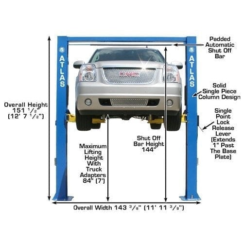 Atlas OHX10000X 10,000 lb Extra Tall 2-Post Lift