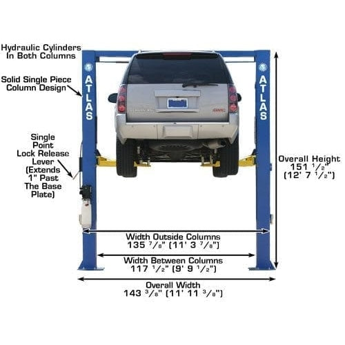 Atlas OHX10000X 10,000 lb Extra Tall 2-Post Lift